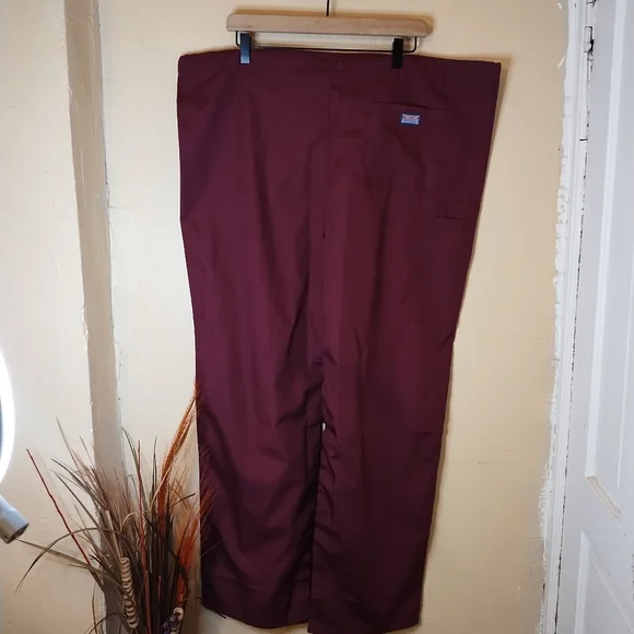 Cherokee Work wear Unisex Burgundy Uniform Wide-Leg Pants Size Large - Picture 2 of 8